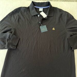 Brooks Brothers Men's Long Sleeve Performance Slim Fit Polo Men’s XL Black E51